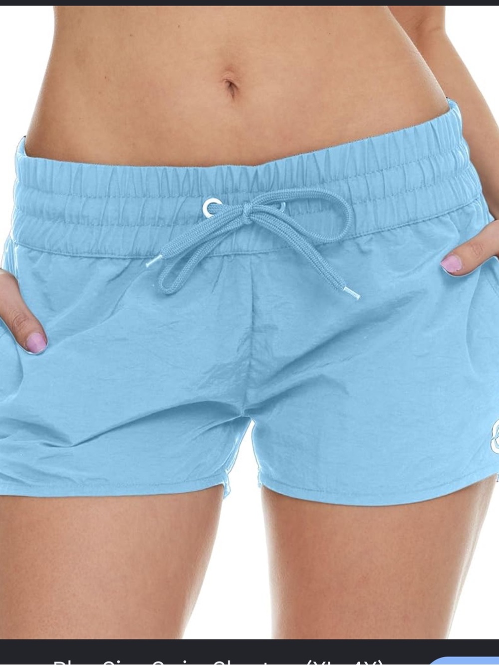 Billabong Light Blue Elastic Waist Athletic Shorts